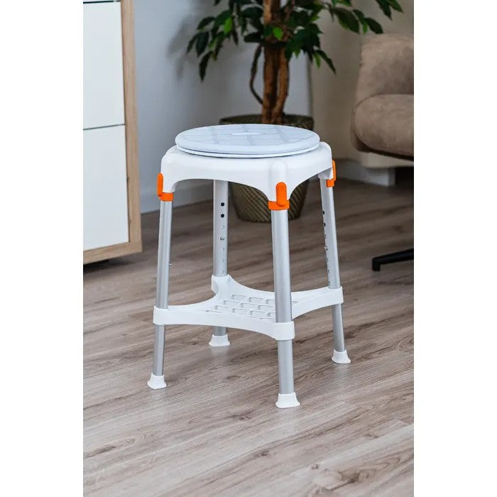 King Rotating Round Stool with Tray, Adjustable Height